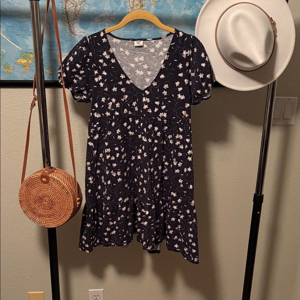Sunday Best Navy Floral mini dress